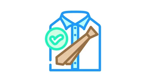 Dress code etiquette interview job color icon animation Stock Footage 327257359