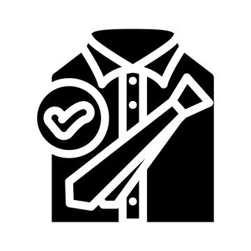 Dress code etiquette interview job glyph icon vector illustration Illustration