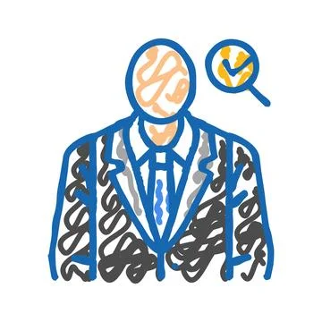 Dress code etiquette interview job icon doodle illustration Illustrazione stock
