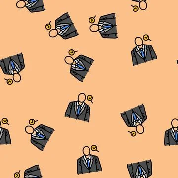 Dress code etiquette interview job vector seamless pattern Illustrazione stock