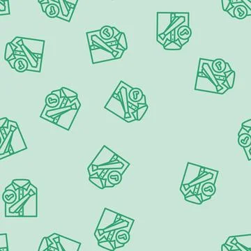 Dress code etiquette interview job line vector seamless pattern Stock Illustration