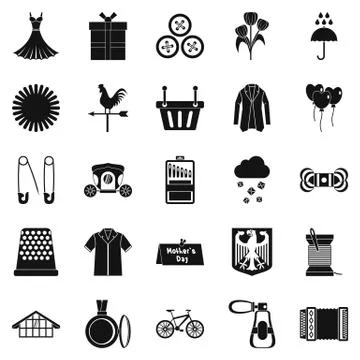 Dress code icons set, simple style Stock Illustration