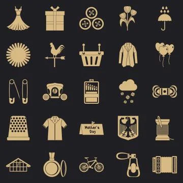 Dress code icons set, simple style Stock Illustration