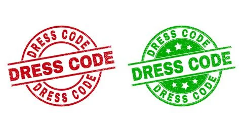 DRESS CODE Round Stamps Using Corroded Style Stock Illustration