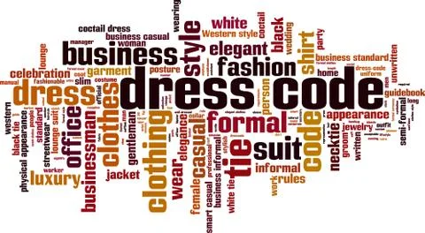 Dress code word cloud Stock Illustration