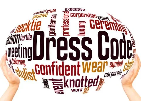 Dress code word cloud sphere concept Stock Illustration
