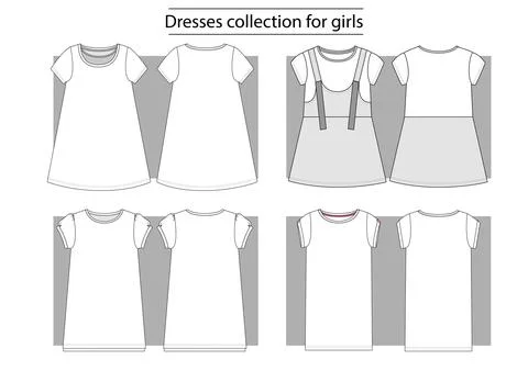 Dress collection basic set Illustrazione stock