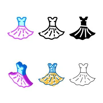 Dress dancer color icon vector edition Stock Illustration