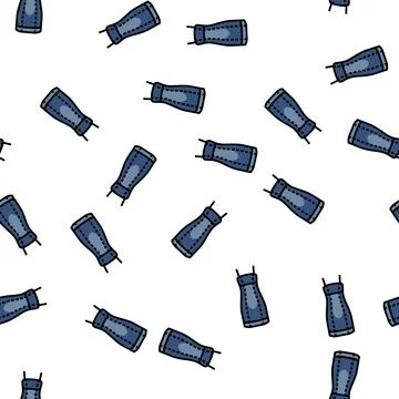 Dress denim vector seamless pattern Illustrazione stock