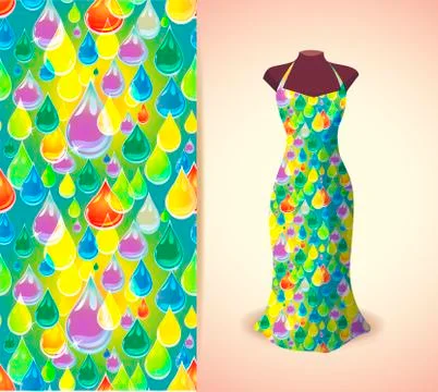 Dress on a dummy Stock Illustration