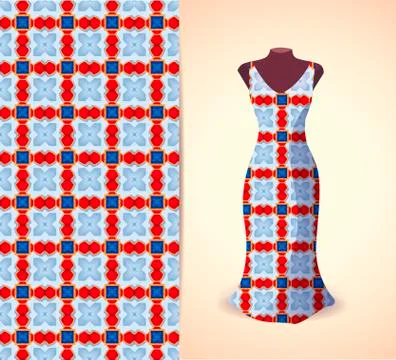 Dress on a dummy Stock Illustration