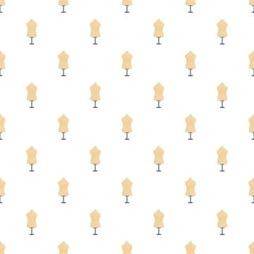 Dress forms repeating pattern for fashion design studio Stock Illustration
