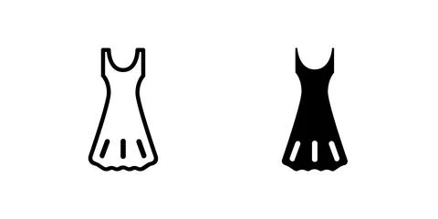 Dress icon set. Suitable for e-commerce websites, fashion apps, and online .. Stock Illustration