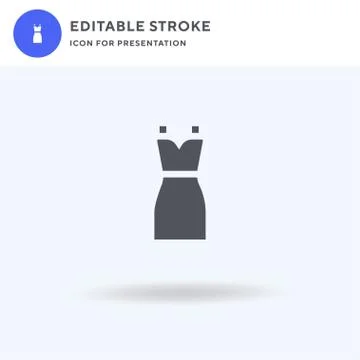 Dress icon vector, filled flat sign, solid pictogram isolated on white, logo Illustrazione stock