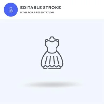 Dress icon vector, filled flat sign, solid pictogram isolated on white, logo Stock Illustration