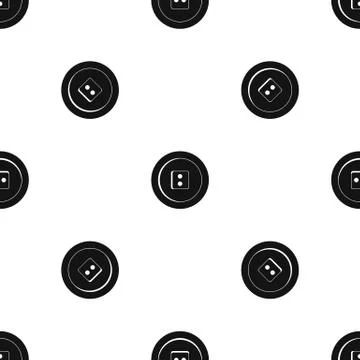 Dress round button pattern seamless black Stock Illustration