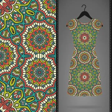 Dress with seamless pattern Stock Illustration