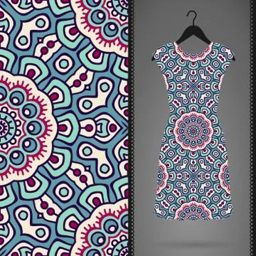 Dress with seamless pattern Stock Illustration
