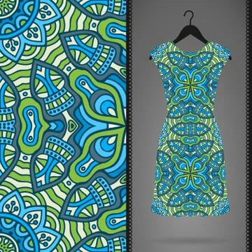 Dress with seamless pattern Stock Illustration