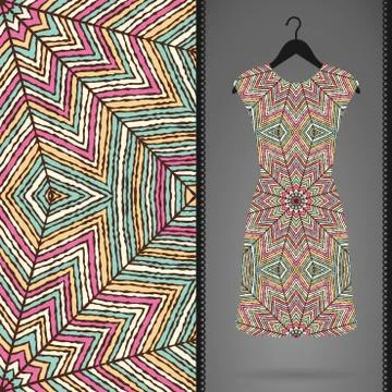 Dress with seamless pattern Stock Illustration