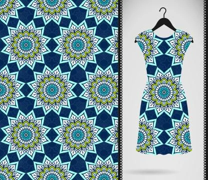 Dress with seamless pattern Stock Illustration