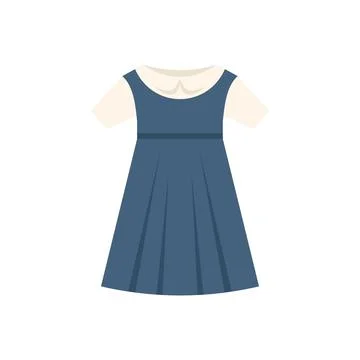 Dress uniform icon flat vector. School girl Stock Illustration