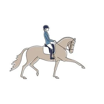 Sticker to car silhouette rider on horse. Expert in dressage of