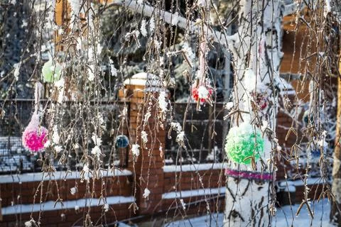Dressed Christmas tree Stock Photos