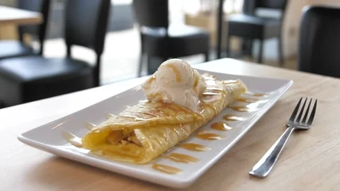 Dressed crepe on a plate Stock Footage 201867240