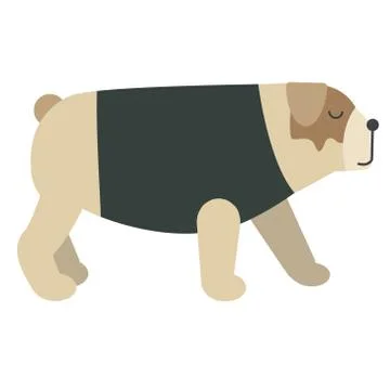 Dressed dog flat illustration Illustrazione stock