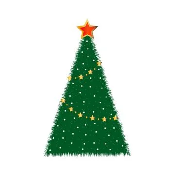 The dressed up fir-tree on a white background Stock Illustration