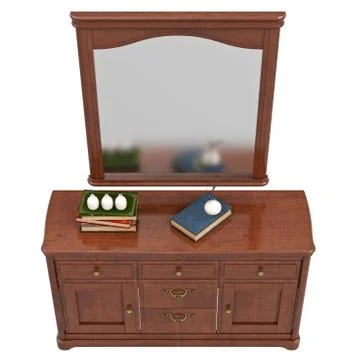 Dresser with mirror, top view Stock Illustration