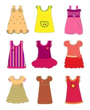 Dresses for girls set vector Stock Illustration