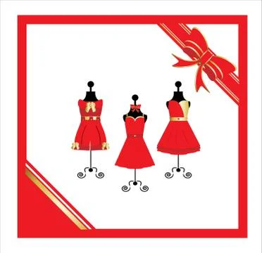 Dresses on a mannequin Stock Illustration