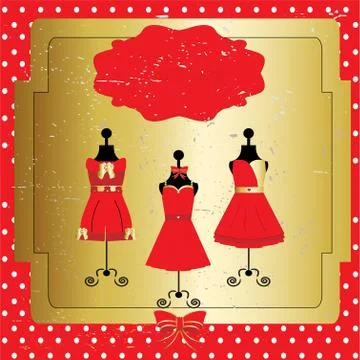 Dresses on a mannequin. vector Stock Illustration