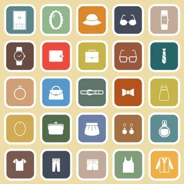 Dressing flat icons on brown background Stock Illustration