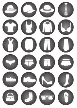 Dressing icons Illustrazione stock