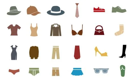 Dressing icons Stock Illustration
