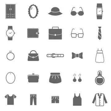 Dressing icons on white background Stock Illustration