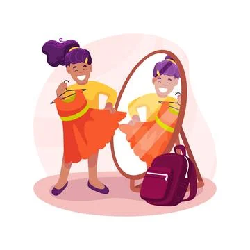 Dressing up isolated cartoon vector illustration. Stock Illustration
