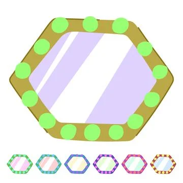 Dressing makeup mirror frame vector cartoon graphic Illustrazione stock