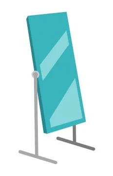 Dressing mirror on stand vector illustration. Illustrazione stock