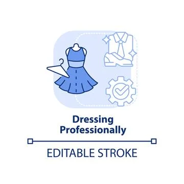 Dressing professionally light blue concept icon 스톡 일러스트