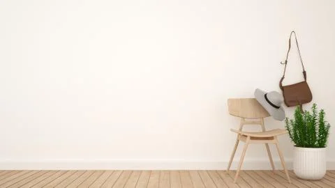 Dressing room and space for artwork - 3D Rendering Stock Illustration