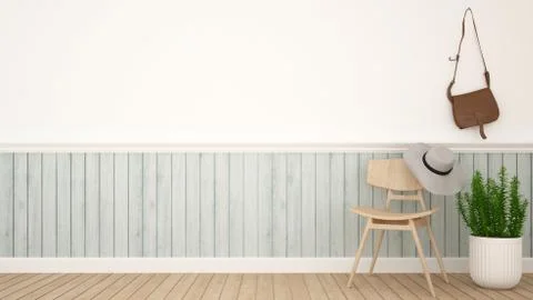 Dressing room and space for artwork - 3D Rendering Stock Illustration