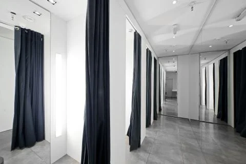 Dressing room in clothes store Stock Photos