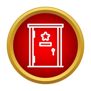 Dressing room door icon representing celebrity fame Stock Illustration