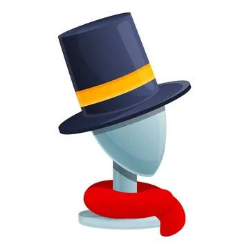 Dressing room hat head icon, cartoon style Stock Illustration