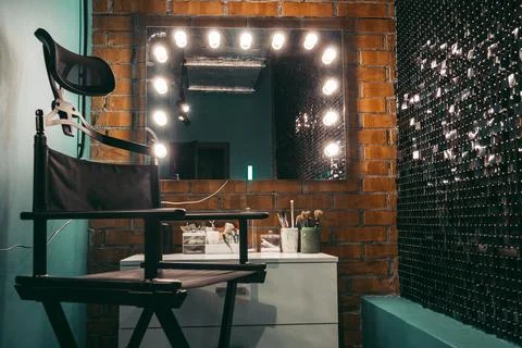 Dressing room make-up area Stock Photos