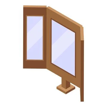 Dressing room mirror standing for changing clothes Stock Illustration